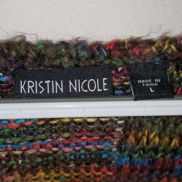 KRISTEN NICOLE 🌈 multicolor sweater size L - Picture 3 of 4